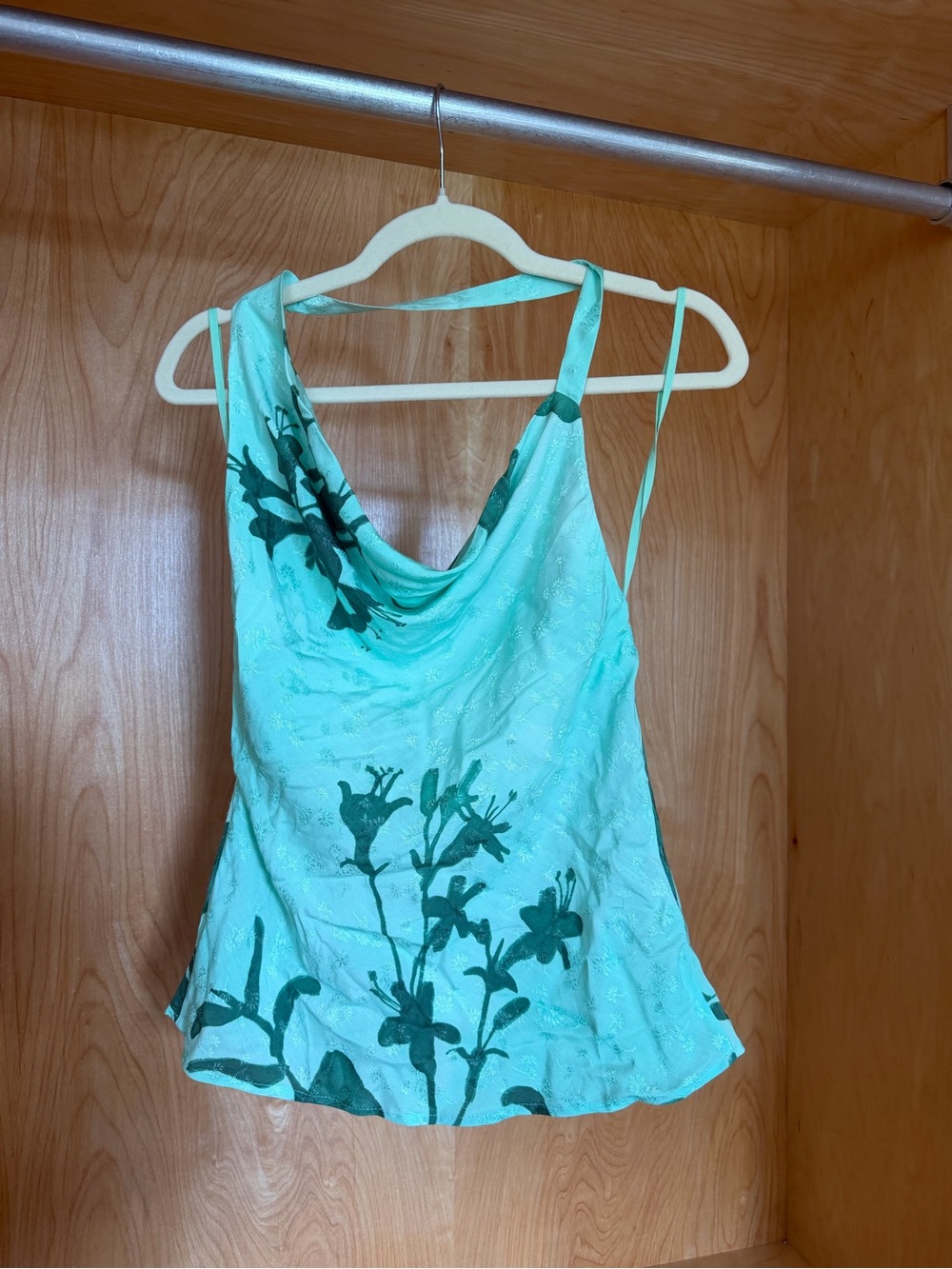 Free People Floral Cowl Neck Tank Top